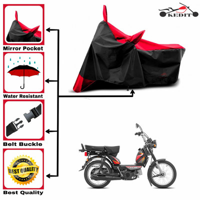 KEDIT Two Wheeler Cover for TVS(XL 100 Comfort BS6, Red, Black)