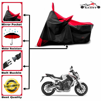 AASHTIK MART Two Wheeler Cover for Honda(CBR300R, Red, Black)