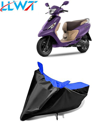 MJD Waterproof Two Wheeler Cover for TVS(Scooty Zest 110, Black, Blue)