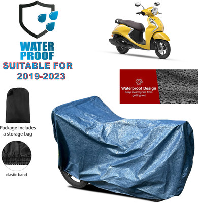 GOSHIV-car and bike accessories Waterproof Two Wheeler Cover for Yamaha(Fascino BS6, Blue)