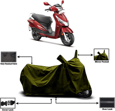 Amexride Two Wheeler Cover for Hero(Duet LX 110CC, Green)