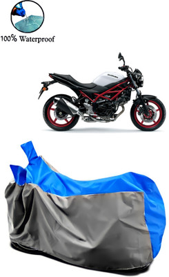 Autofly Waterproof Two Wheeler Cover for Suzuki(SV 650, Grey, Blue)