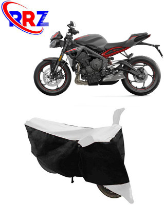 RRZ Waterproof Two Wheeler Cover for Triumph(Street Triple RS, Black, White)