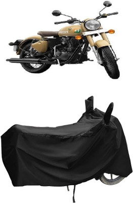 Autoprime Two Wheeler Cover for Royal Enfield(Classic 350 Signals, Black)