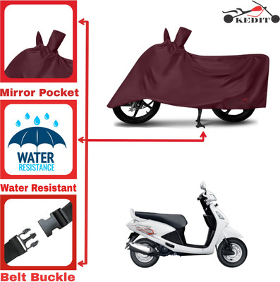 KEDIT Two Wheeler Cover for Hero(MotoCorp Pleasure Plus, Maroon)