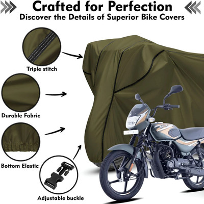Shiv Kanha Waterproof Two Wheeler Cover for Bajaj(CT 100, Green, Black)