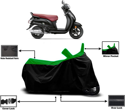 Amexride Two Wheeler Cover for Suzuki(Access SE, Green)