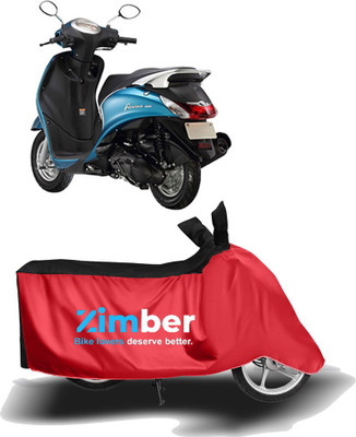 APNEK Two Wheeler Cover for Yamaha(Fascino, Red, Black)