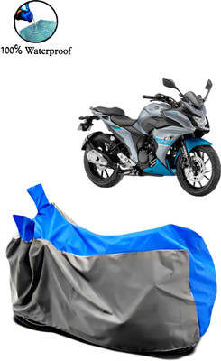 Autofly Waterproof Two Wheeler Cover for Yamaha(Fazer 25, Grey, Blue)