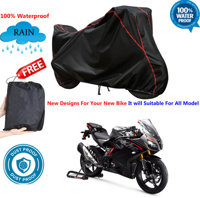 AutoGalaxy Waterproof Two Wheeler Cover for TVS(Apache RTR 160 4V, Black)