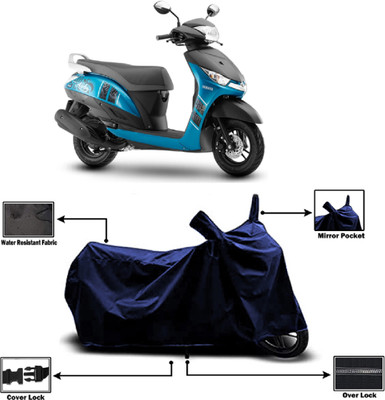 Amexride Two Wheeler Cover for Yamaha(Alpha BS6 BS6, Blue)
