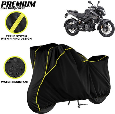 kerwa Waterproof Two Wheeler Cover for Bajaj(Pulsar NS 200, Black, Yellow)