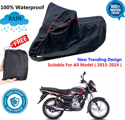 AutoGalaxy Waterproof Two Wheeler Cover for Bajaj(ComforTec, Black, Red)
