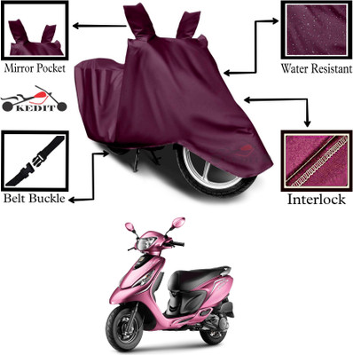 KEDIT Two Wheeler Cover for TVS(Scooty Zest BS6, Maroon)