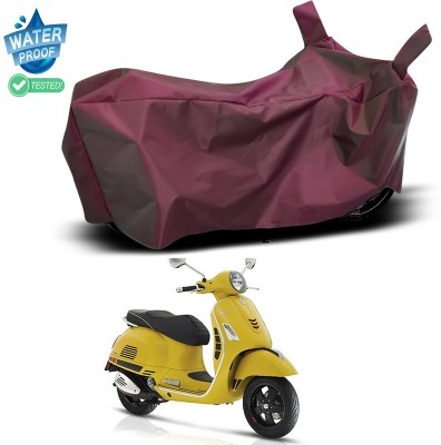 Ascension Waterproof Two Wheeler Cover for Piaggio(Vespa VXL 150, Maroon)