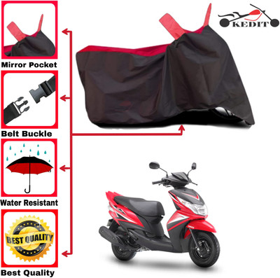 AASHTIK MART Two Wheeler Cover for Yamaha(Ray ZR, Red, Black)