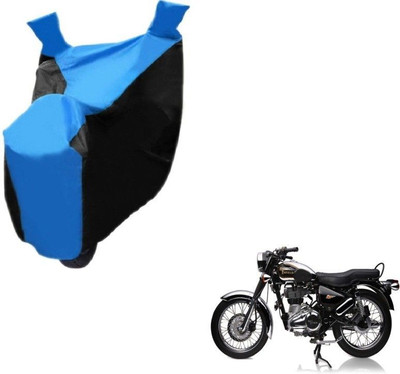 Mdstar Waterproof Two Wheeler Cover for Royal Enfield(Electra Delux, Black, Blue)
