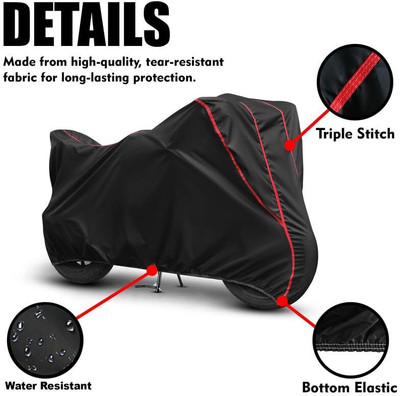 KroniX Waterproof Two Wheeler Cover for Royal Enfield(Bullet Trials 350, Black, Red)