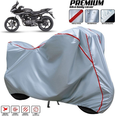 xodi Waterproof Two Wheeler Cover for Bajaj(Pulsar 220 DTS-i, Silver, Red, Multicolor)
