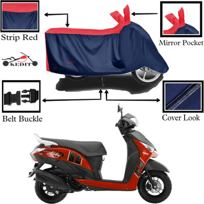 KEDIT Two Wheeler Cover for Yamaha(Alpha BS6, Red, Blue)