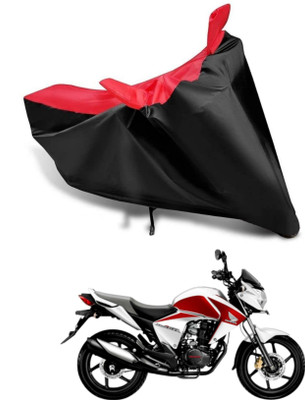 KEDIT Two Wheeler Cover for Honda(Unicorn Dazzler, Red, Black)