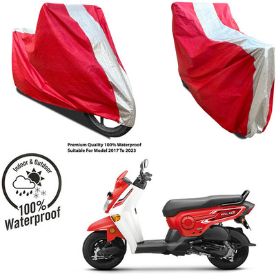 AutoGalaxy Waterproof Two Wheeler Cover for Royal Enfield(Meteor BS6, Silver, Red)