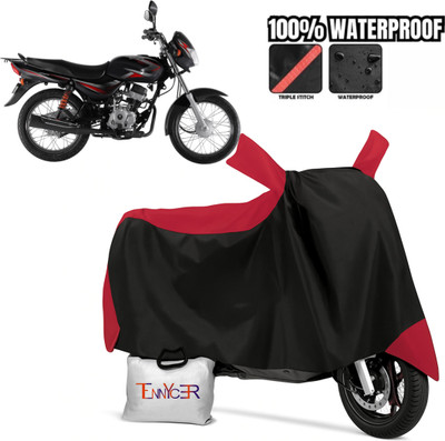 TENNYCER Waterproof Two Wheeler Cover for Bajaj(Platina 110, Red, Black)