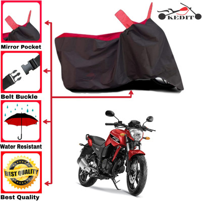 KEDIT Two Wheeler Cover for Yamaha(FZ, Red, Black)