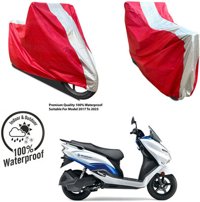 AutoGalaxy Waterproof Two Wheeler Cover for Yamaha(FZ16, Silver, Red)