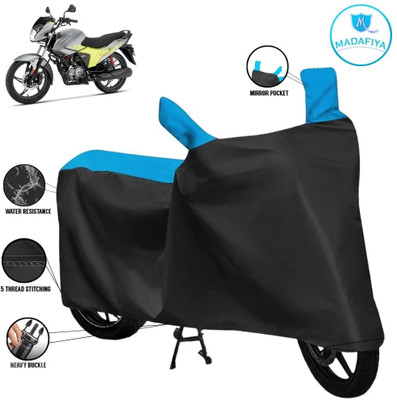 MADAFIYA Waterproof Two Wheeler Cover for Hero(Glamour Blaze, Black, Blue)