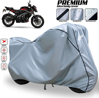 AutoGalaxy Waterproof Two Wheeler Cover for Bajaj(Pulsar 160 NS DTS-i, Silver, Black)