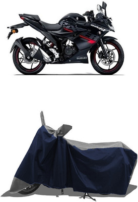 SUGASHRI Waterproof Two Wheeler Cover for Suzuki(Gixxer SF, Grey, Blue)