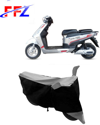 FFZ Waterproof Two Wheeler Cover for Hero Electric(Electric NYX e5, Black, Grey)