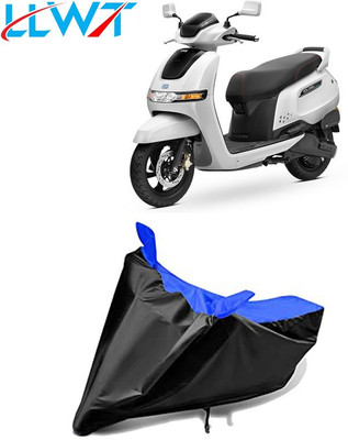 KPIND Waterproof Two Wheeler Cover for TVS(iQube, Black, Blue)