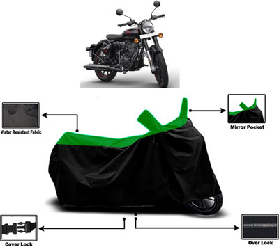 Amexride Two Wheeler Cover for Royal Enfield(Bullet 350, Green)