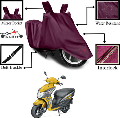 KEDIT Two Wheeler Cover for Honda(Dio, Maroon)