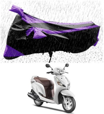 AutoTiger Two Wheeler Cover for Honda(Aviator, Black, Purple)