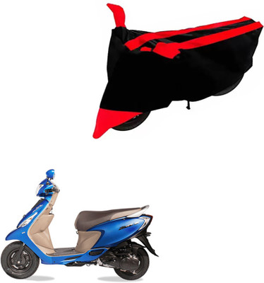 DeepShakshi AUTOMOTIVE Waterproof Two Wheeler Cover for TVS(Zest, Black, Red)