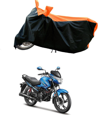 DeepShakshi AUTOMOTIVE Waterproof Two Wheeler Cover for Suzuki(New Glamour BS6, Orange, Black)