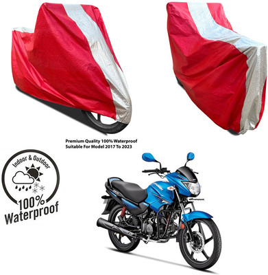 AutoGalaxy Waterproof Two Wheeler Cover for Mahindra(Duro DZ, Silver, Red)