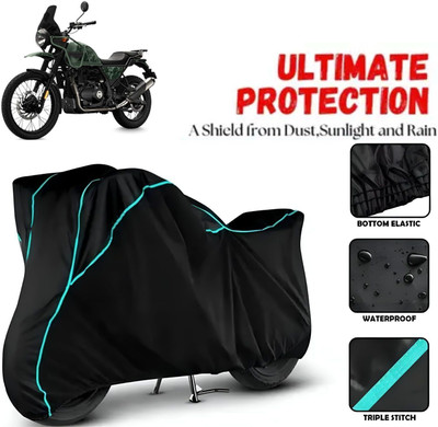 OliverX Waterproof Two Wheeler Cover for Royal Enfield(Himalayan, Black, Blue)