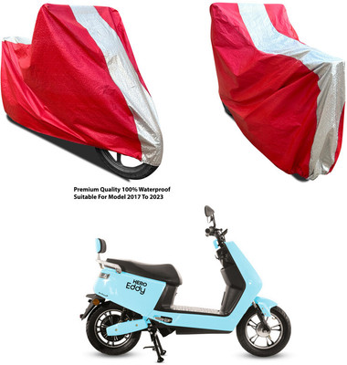 AutoGalaxy Waterproof Two Wheeler Cover for Hero(Electric E-Sprint, Silver, Red)