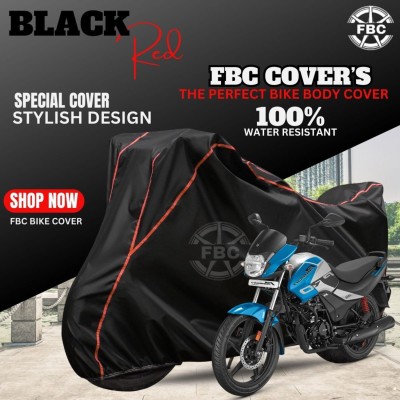 FBC Waterproof Two Wheeler Cover for Hero(Passion Pro, Black, Red)