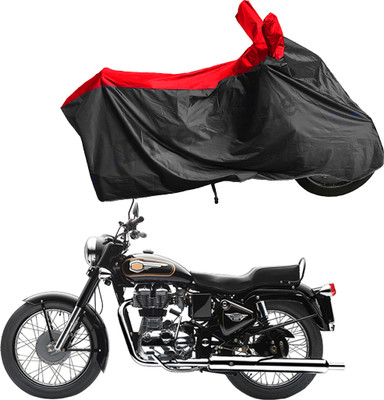 RiderShine Two Wheeler Cover for Royal Enfield(Standard 350, Black, Red)