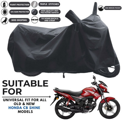 ZAQE Two Wheeler Cover for Honda(CB Shine SP, Black)