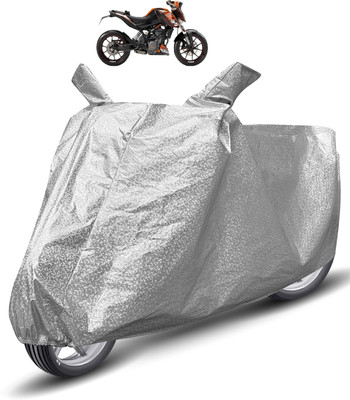Auto Hub Waterproof Two Wheeler Cover for KTM(Duke 200, Silver)