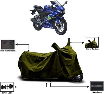 Amexride Two Wheeler Cover for Yamaha(YZF R15 V3 Moto GP Edition BS6, Green)