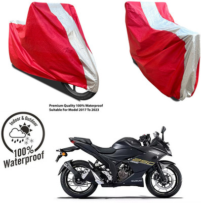 AUTOCAD Waterproof Two Wheeler Cover for Yamaha(FZ-S Fi Version 3.0 BS6, Silver, Red)