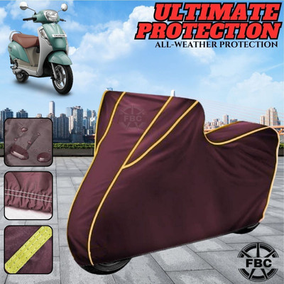 FBC Waterproof Two Wheeler Cover for Suzuki(Access, Maroon)