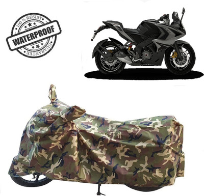 ROYAL AUTO MART Waterproof Two Wheeler Cover for Bajaj(Pulsar RS 200, Green, Multicolor)